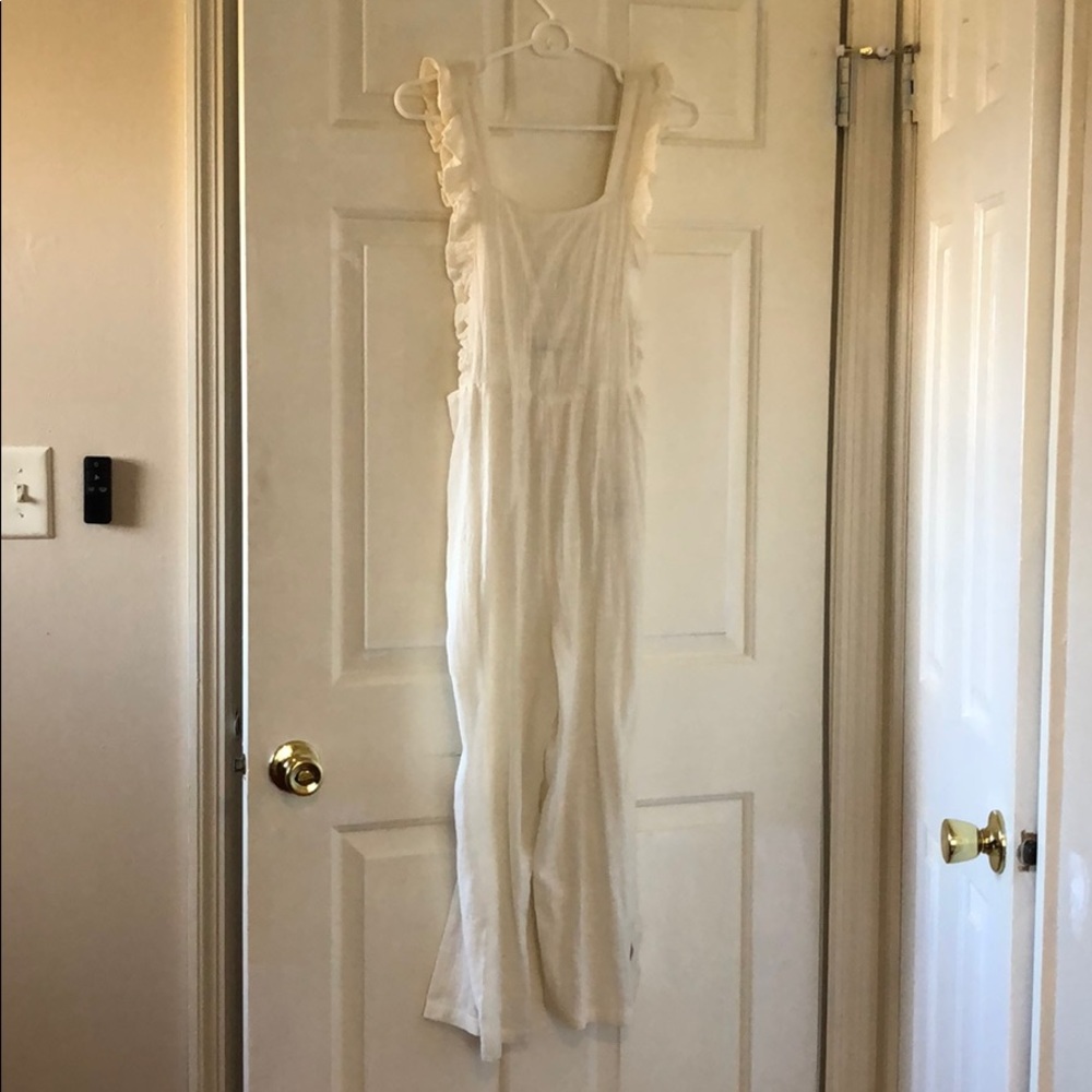Topshop White Linen Jumpsuit/Cover Up